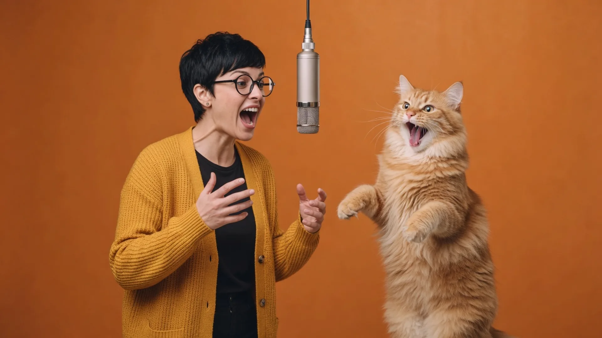 A woman and a cat